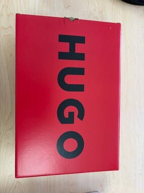 HUGO Bright Red Box with Black Logo and Label